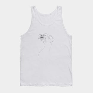 Sensual woman with flower Tank Top